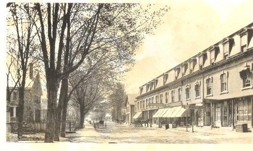 View of Pleasant Street from late 1800s-early 1900s